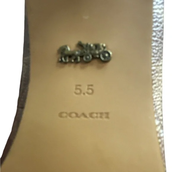 COACH Samantha Pump Point Toe 3.25” Heel signature logo bead chain size 5.5 - Picture 15 of 15